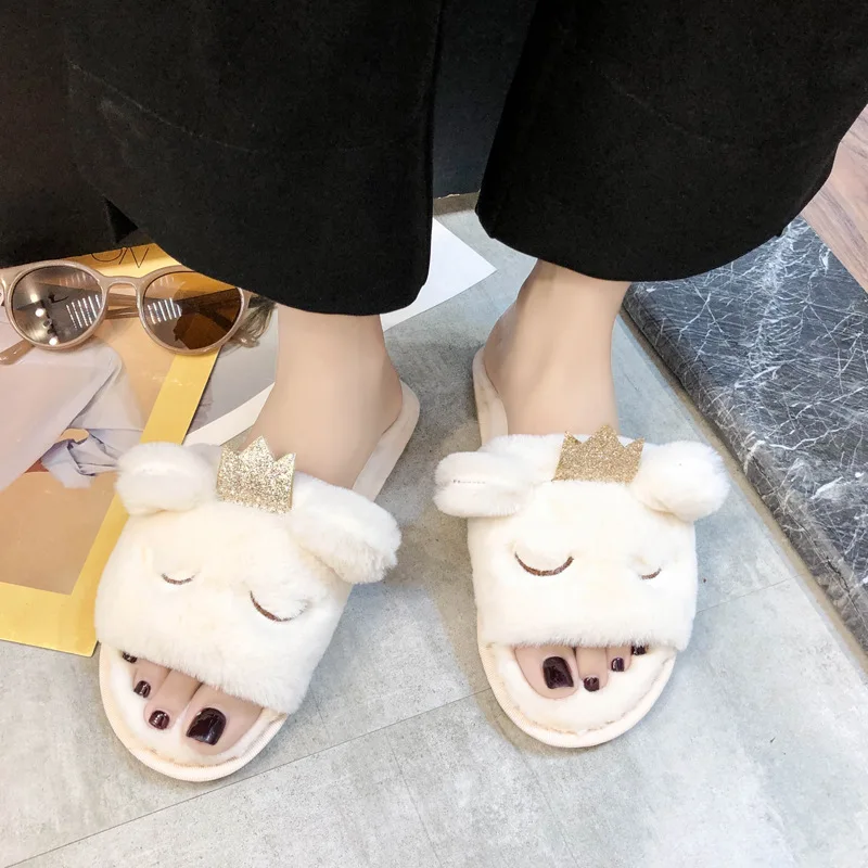 Winter Women Slippers Plush Ball Home Slipper Ladies Warm Short Furry Women's Cartoon Fur Flip Flops Indoor Non-slip Slipper
Winter Women Slippers Plush Ball Home Slipper Ladies Warm Short Furry Women's Cartoon Fur Flip Flops Indoor Non-slip Slipper