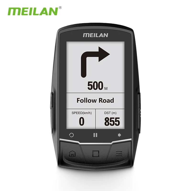 Велокомпьютер Meilan M1 GPS навигация спидометр BLE4.0 подключение к монитору частоты