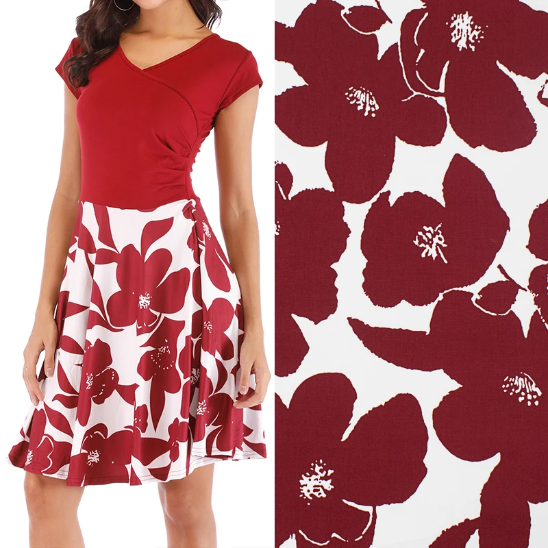 Red And White Flower Silhouette Pure Cotton Fabric For Dress Tissus Au MÈTre Telas Por Metro Tissu Vestidos Sewing Tela Vestidos
Red And White Flower Silhouette Pure Cotton Fabric For Dress Tissus Au MÈTre Telas Por Metro Tissu Vestidos Sewing Tela Vestidos