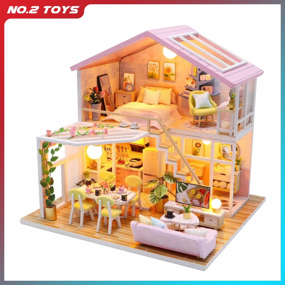 

Кукольный 3d-дом «сделай сам», деревянный миниатюрный домик для кукол, урна, подарок на Новый год и Рождество, игрушки для детей и взрослых