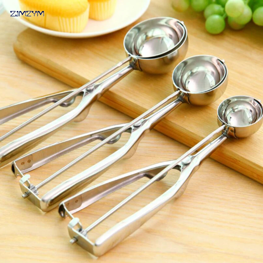 3 Size Ice Cream Scoop Mash Potato Kitchen Tool Scoop Stainless Steel Spoon Spring Handle Kitchen Accessories 4cm/5cm/6cm
3 Size Ice Cream Scoop Mash Potato Kitchen Tool Scoop Stainless Steel Spoon Spring Handle Kitchen Accessories 4cm/5cm/6cm