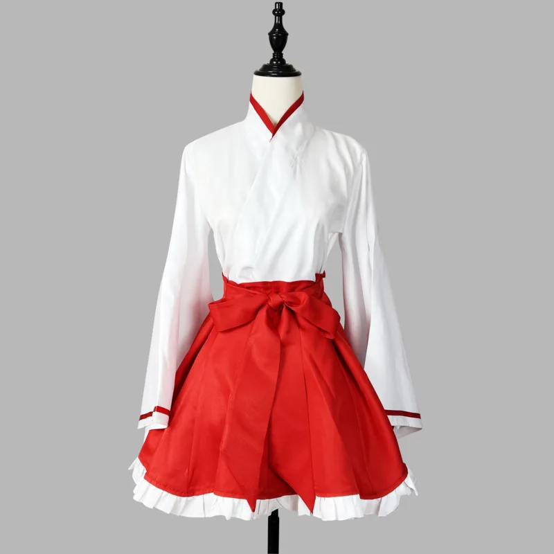 

Anime Fox Servant White Ghost House Girl Cosplay Costume Japanese Lolita Witch Kimono Cosplay Full Set Of Women's Clothes X567