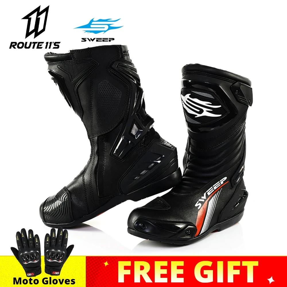 SWEEP Men's Motorcycle Boots Riding Competitive Anti-skid Waterproof Road Cross-country Anti-drop Racing Motorcycle Shoes Moto
SWEEP Men's Motorcycle Boots Riding Competitive Anti-skid Waterproof Road Cross-country Anti-drop Racing Motorcycle Shoes Moto
