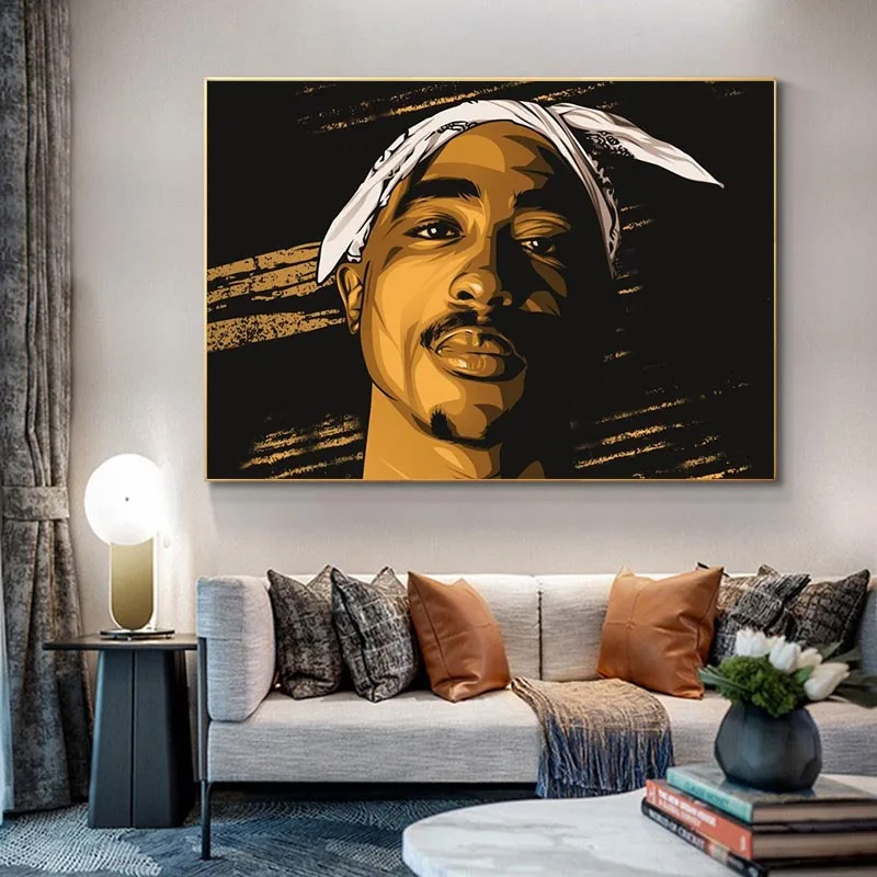 

Rapper Stars 2PAC Tupac Portrait Canvas Paintings on The Wall Art Posters and Prints Tupac Canvas Pictures Home Decor Cuadros