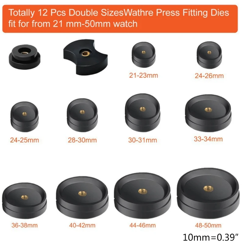 16Pcs Watch Press Tool with Watch Battery Replacement Kit Fitting Dies for Watch Back Remover Closer Repair
16Pcs Watch Press Tool with Watch Battery Replacement Kit Fitting Dies for Watch Back Remover Closer Repair
