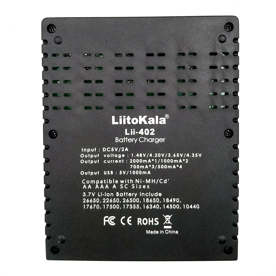 Liitokala-Battery Charger Lithium Ni-MH Battery 18650 3.7V 3.2V 3.85V 26650 V 14500 21700 16340 4-Slot Multi-Function Charger
Liitokala-Battery Charger Lithium Ni-MH Battery 18650 3.7V 3.2V 3.85V 26650 V 14500 21700 16340 4-Slot Multi-Function Charger