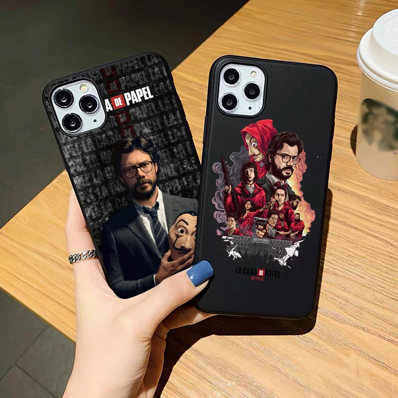 Black Soft Phone Case For iPhone SE 12mini 12pro 11pro Max 7 8 Plus XR Xs Max Spain TV Money Heist House Paper silicone cover
Black Soft Phone Case For iPhone SE 12mini 12pro 11pro Max 7 8 Plus XR Xs Max Spain TV Money Heist House Paper silicone cover