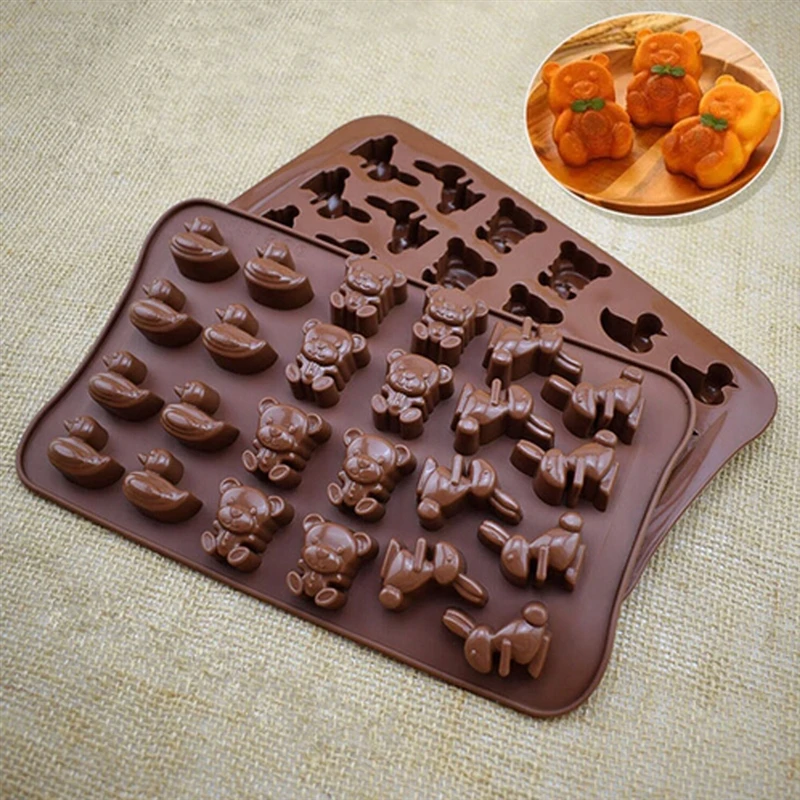 Brown 24 Even Grid Rabbit Duck Bear Silicone Cake Mold Chocolate Diy Cute Cartoon Animal Silicone Mold
Brown 24 Even Grid Rabbit Duck Bear Silicone Cake Mold Chocolate Diy Cute Cartoon Animal Silicone Mold