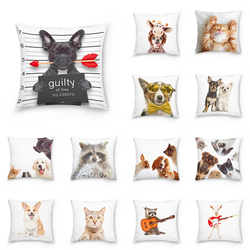 Animal Pattern Cat Dog Decorative Cushions Pillowcase Polyester Cushion Cover Throw Pillow Sofa Decoration Pillowcover
Animal Pattern Cat Dog Decorative Cushions Pillowcase Polyester Cushion Cover Throw Pillow Sofa Decoration Pillowcover