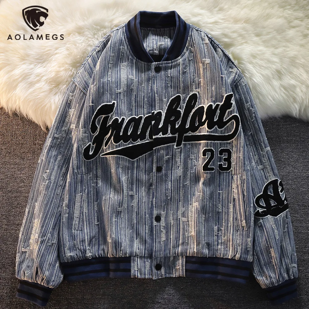 Aolamegs Distressed Jacket Men Ripped Stripe Furry Letter Superior Quality Coats Harajuku Vintage Loose High Street Outwear Male
Aolamegs Distressed Jacket Men Ripped Stripe Furry Letter Superior Quality Coats Harajuku Vintage Loose High Street Outwear Male