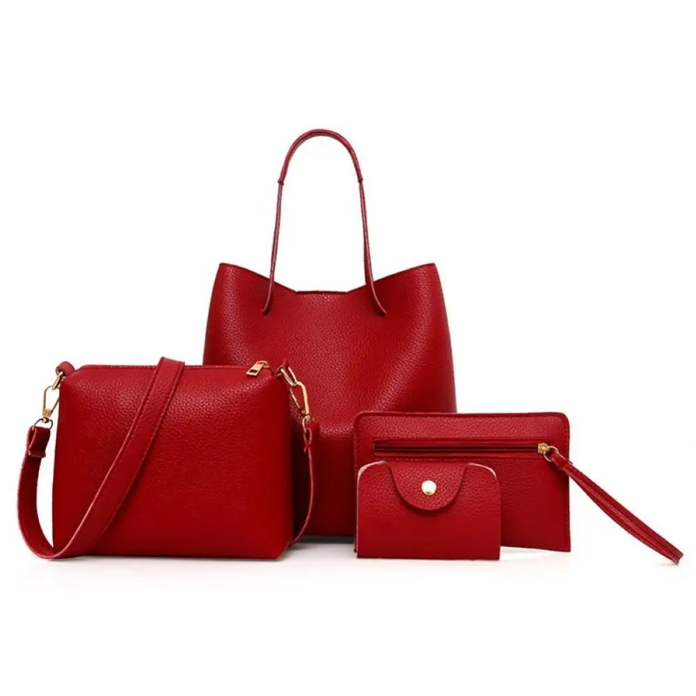 Fashion 4Pcs Women Lady Composite Shoulder Bags Handbag Purse Set Female Solid Color Soft Faux Leather Large Tote Bag Luxury
Fashion 4Pcs Women Lady Composite Shoulder Bags Handbag Purse Set Female Solid Color Soft Faux Leather Large Tote Bag Luxury