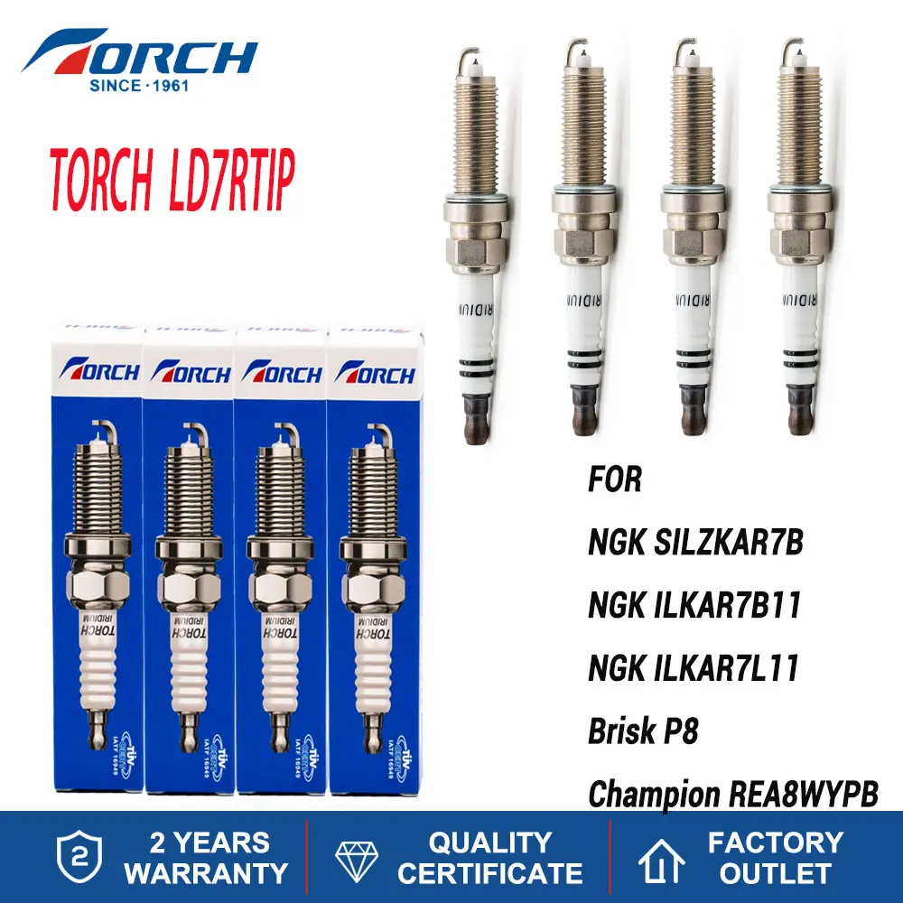Candle ILKAR7B11 Spark Plug Replacement Torch Brand Iridium Platinum LD7RTIP Champion REA8WYPB Brisk P8 Engines Components
Candle ILKAR7B11 Spark Plug Replacement Torch Brand Iridium Platinum LD7RTIP Champion REA8WYPB Brisk P8 Engines Components