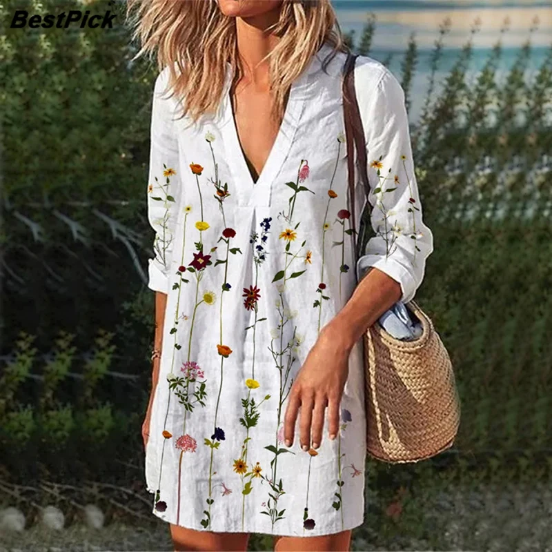 2021 Floral Print Women Shirt Dress V Neck Long Sleeve Casual Dresses Streetwear Fashion Elegant Summer Dress Vestidos
2021 Floral Print Women Shirt Dress V Neck Long Sleeve Casual Dresses Streetwear Fashion Elegant Summer Dress Vestidos