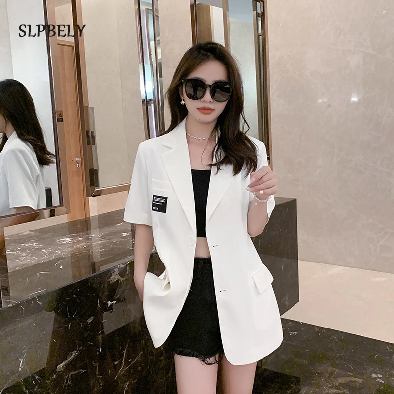SLPBELY Women Summer Blazer White Casual Lapel Formal Jackets Buttons Office Work Loose Fit Blazer Black Ladies Suits Outerwear
SLPBELY Women Summer Blazer White Casual Lapel Formal Jackets Buttons Office Work Loose Fit Blazer Black Ladies Suits Outerwear