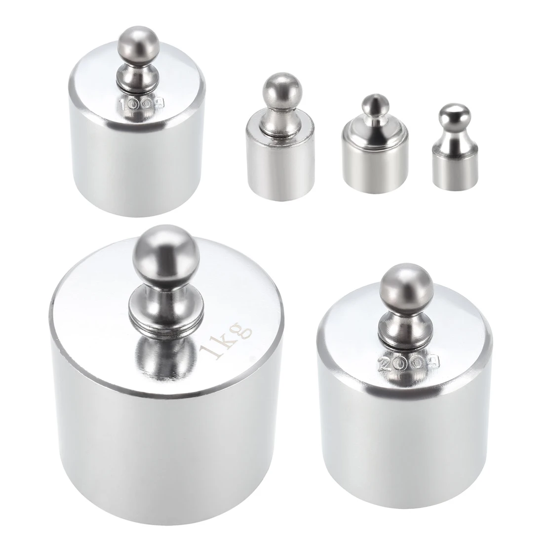 

uxcell Gram Calibration Weight 1g 2g 5g 100g 200g 1kg M2 Precision Chrome Plated Steel for Balance Scales and Balance Test