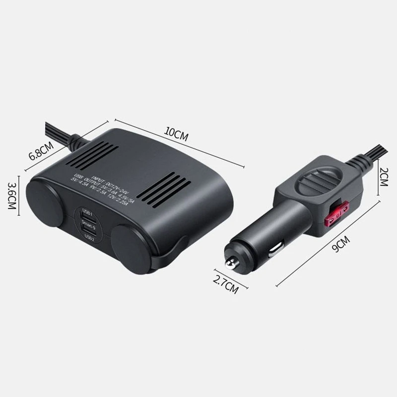 Four-In-One Car Charger Lighter Power Adapter 12V 24V Charger Lighter Socket with Dual USB Interface
Four-In-One Car Charger Lighter Power Adapter 12V 24V Charger Lighter Socket with Dual USB Interface