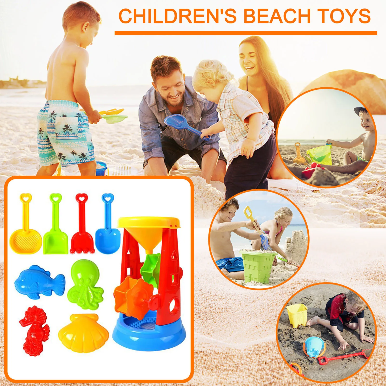 LONSANT 9pcs Summer Baby Kids Beach Toy Beach Play Sand Outdoor Toy Silicone Soft Party Car Barrel Sand Mold Game Puzzle Toy
LONSANT 9pcs Summer Baby Kids Beach Toy Beach Play Sand Outdoor Toy Silicone Soft Party Car Barrel Sand Mold Game Puzzle Toy