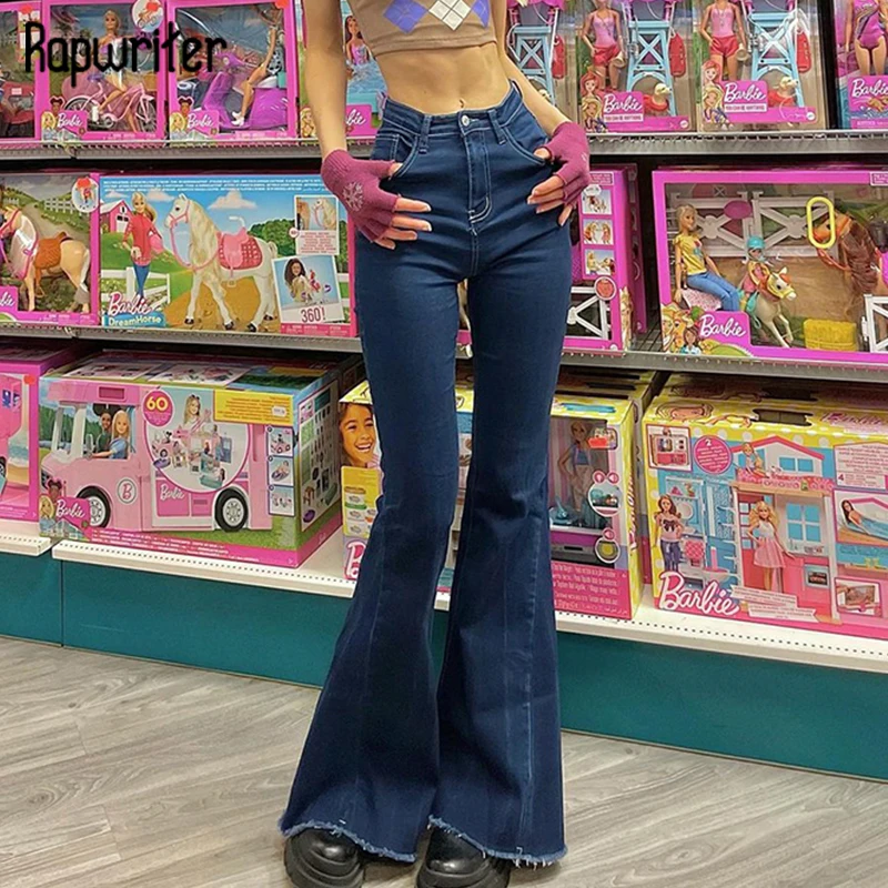 Rapwriter Stylish Denim Pants Flare Pants Casual Mid Waist Jeans Pants 2000s Autumn Costume Women Harajuku Streetwear Retro
Rapwriter Stylish Denim Pants Flare Pants Casual Mid Waist Jeans Pants 2000s Autumn Costume Women Harajuku Streetwear Retro