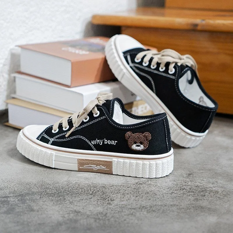 Women Kawaii Little Bear Low Cut Flat Canvas Sports Shoes 2021 Spring and Autumn Fashion New Female Vulcanized Tennis Sneakers
Women Kawaii Little Bear Low Cut Flat Canvas Sports Shoes 2021 Spring and Autumn Fashion New Female Vulcanized Tennis Sneakers