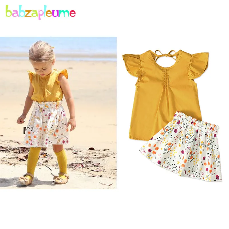 2Piece Summer Baby Girls Boutique Outfits Short Sleeve Yellow T-shirt+Flowers Skirt Kids Clothes Children Clothing Sets 1890-1
2Piece Summer Baby Girls Boutique Outfits Short Sleeve Yellow T-shirt+Flowers Skirt Kids Clothes Children Clothing Sets 1890-1