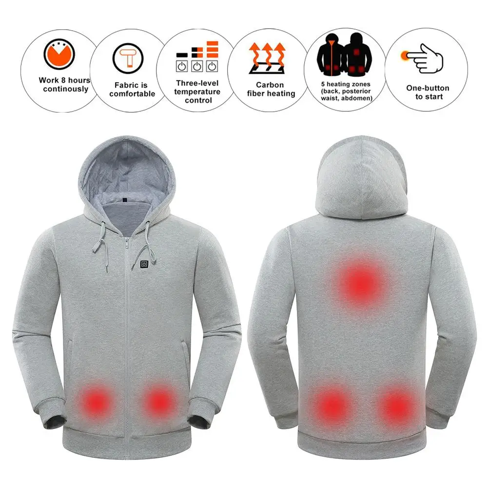 Heated lining hoodie Temperature Controllable Fleece Hooded Sweatshirt sport trui dames for Men Women
Heated lining hoodie Temperature Controllable Fleece Hooded Sweatshirt sport trui dames for Men Women
