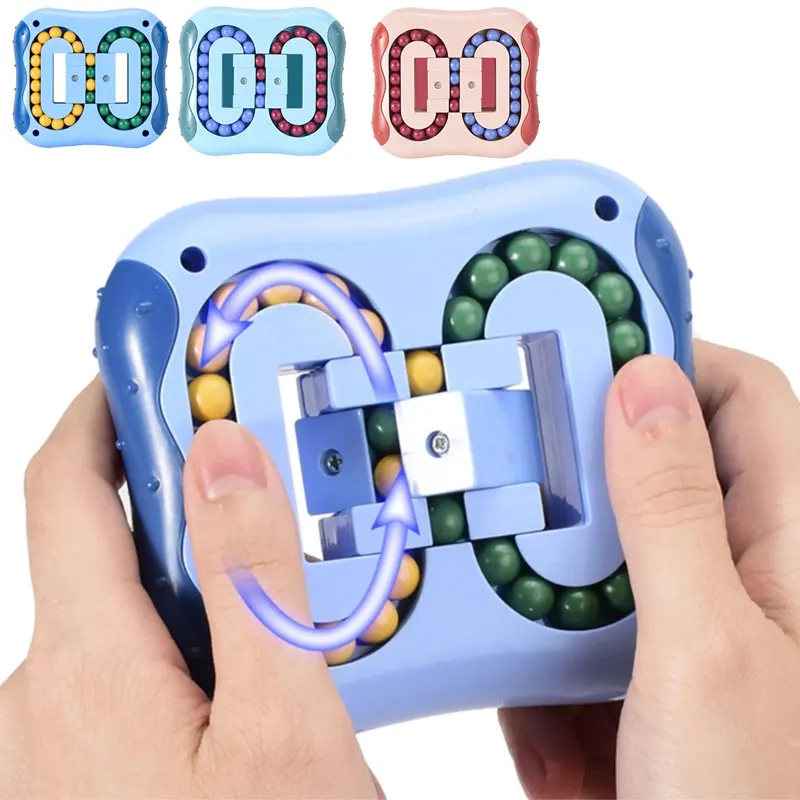

Relieve Stress Autism Anxiety Antistress Bean Fingertip Decompression Rotating Puzzles Bead Fidget Spinner Magic Cube Kids Toy