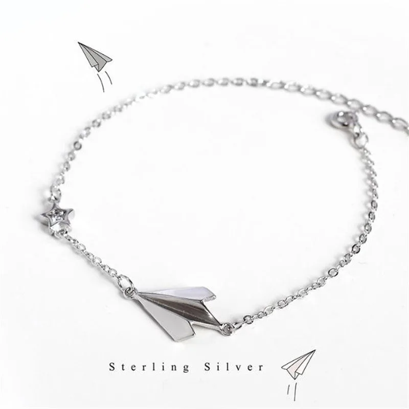 POFUNUO 925 Sterling Silver Cute Girls Simple Design Bracelets Lovely Star Plane Charm Fashionable Jewelry Gift Chic Bracelets
POFUNUO 925 Sterling Silver Cute Girls Simple Design Bracelets Lovely Star Plane Charm Fashionable Jewelry Gift Chic Bracelets