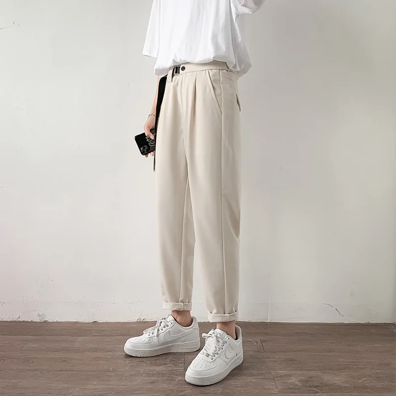 Брюки мужские с поясом, повседневные модные однотонные тонкие прямые штаны, костюм свободного покроя с прямыми штанинами, в Корейском стиле...
Брюки мужские с поясом, повседневные модные однотонные тонкие прямые штаны, костюм свободного покроя с прямыми штанинами, в Корейском стиле...