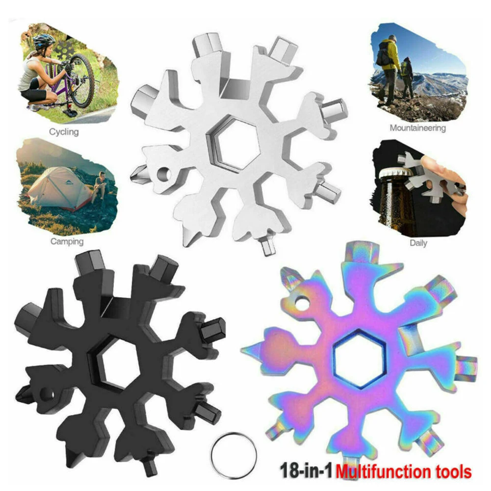 18 In 1 Snowflake Spanner Multi Pocket Tool Keyring Key Ring Spanner Hex Screwdriver Wrench Outdoor Hike Hand Tools
18 In 1 Snowflake Spanner Multi Pocket Tool Keyring Key Ring Spanner Hex Screwdriver Wrench Outdoor Hike Hand Tools