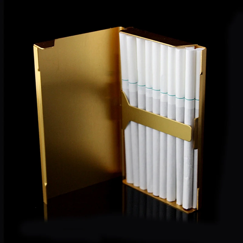 Ladies Man Cigarrera Mujer Black Case A Pack Of Thin Stylish Metal Cigarettes Gold Box Creative Pack Cover Lighter Accessories 
Ladies Man Cigarrera Mujer Black Case A Pack Of Thin Stylish Metal Cigarettes Gold Box Creative Pack Cover Lighter Accessories