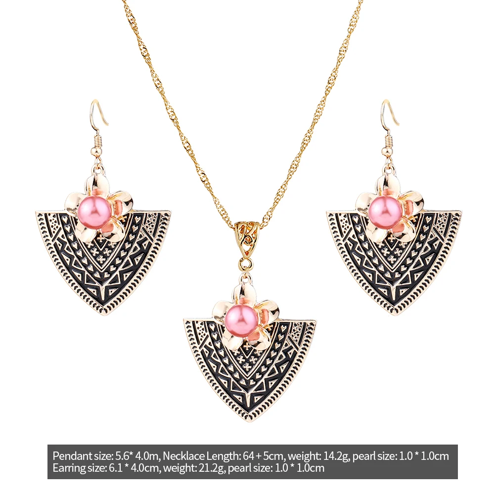Hawaiian Fashion Jewelry Sets Vintage Ethnic New Design Plumeria Flower Pendant Necklaces Earrings Sets Wholesale for Women Gift
Hawaiian Fashion Jewelry Sets Vintage Ethnic New Design Plumeria Flower Pendant Necklaces Earrings Sets Wholesale for Women Gift