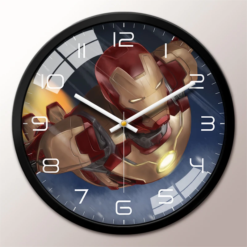 

2021 Marvel Captain America Wall Clock Electronic Smart Luminous Timer Wake Up Children's Desktop Alarm Clock Bedroom Decoration