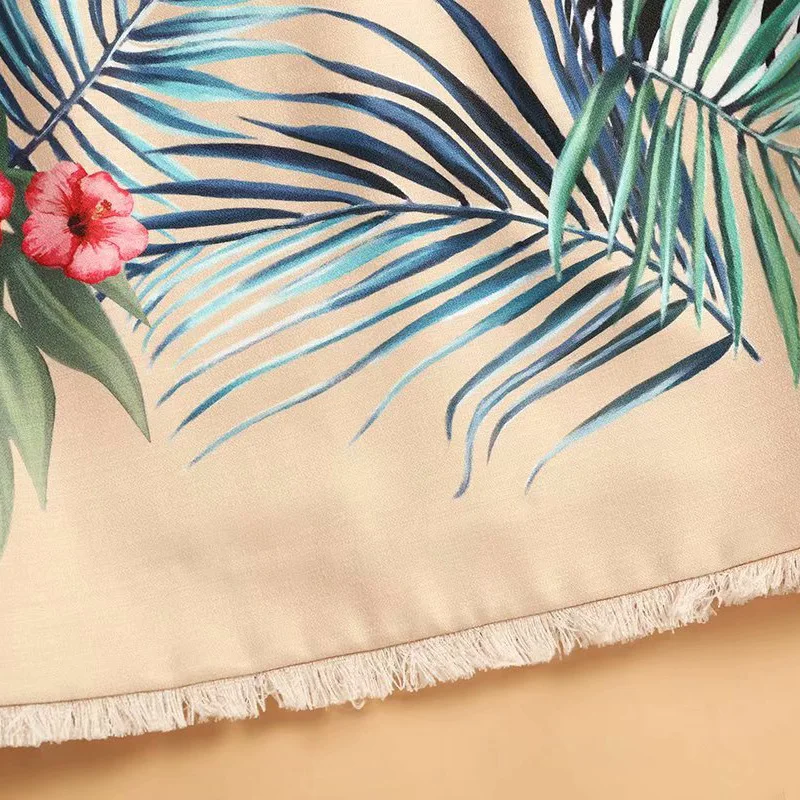 High Quality Skirt Suits 2020 Spring Summer Set Women Green Leaves Floral Print Short Sleeve Shirts+Cute Animal Print Midi Skirt
High Quality Skirt Suits 2020 Spring Summer Set Women Green Leaves Floral Print Short Sleeve Shirts+Cute Animal Print Midi Skirt