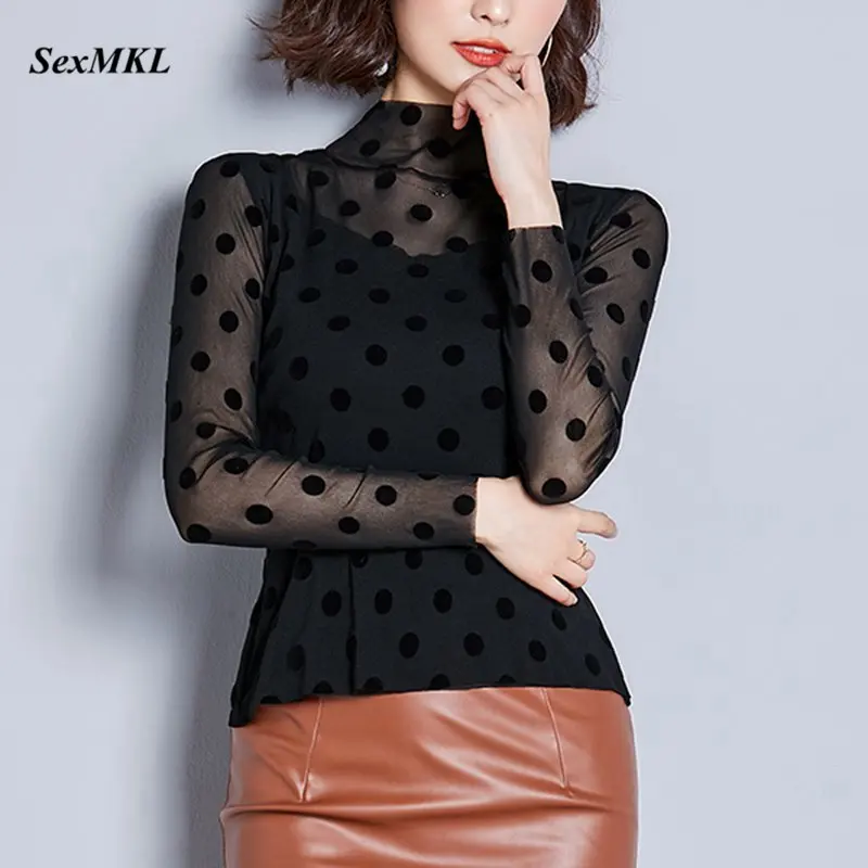 Plus Size Fashion Black Blouse Women 2020 Casual Korean Turtleneck Long Sleeve Tops and Blouses Office Polka Dot Print Shirts
Plus Size Fashion Black Blouse Women 2020 Casual Korean Turtleneck Long Sleeve Tops and Blouses Office Polka Dot Print Shirts
