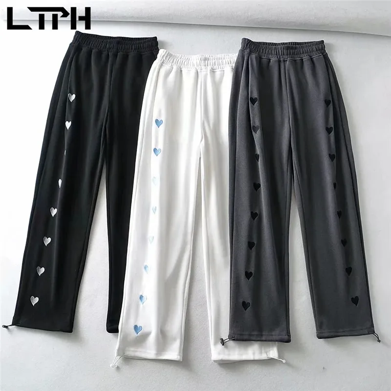 LTPH Loose Straight trousers Love Embroidered Drawstring Sweatpants Casual pants women high waist Female Pant 2021 Spring New
LTPH Loose Straight trousers Love Embroidered Drawstring Sweatpants Casual pants women high waist Female Pant 2021 Spring New