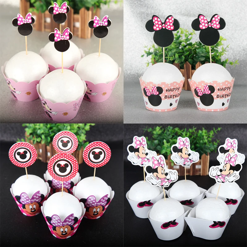 12pcs Wrappers + 12pcs Toppers Minnie Mouse Paper Cupcake Cake Toppers Wrappers Happy Birthday Adult Favors Party Decoration
12pcs Wrappers + 12pcs Toppers Minnie Mouse Paper Cupcake Cake Toppers Wrappers Happy Birthday Adult Favors Party Decoration