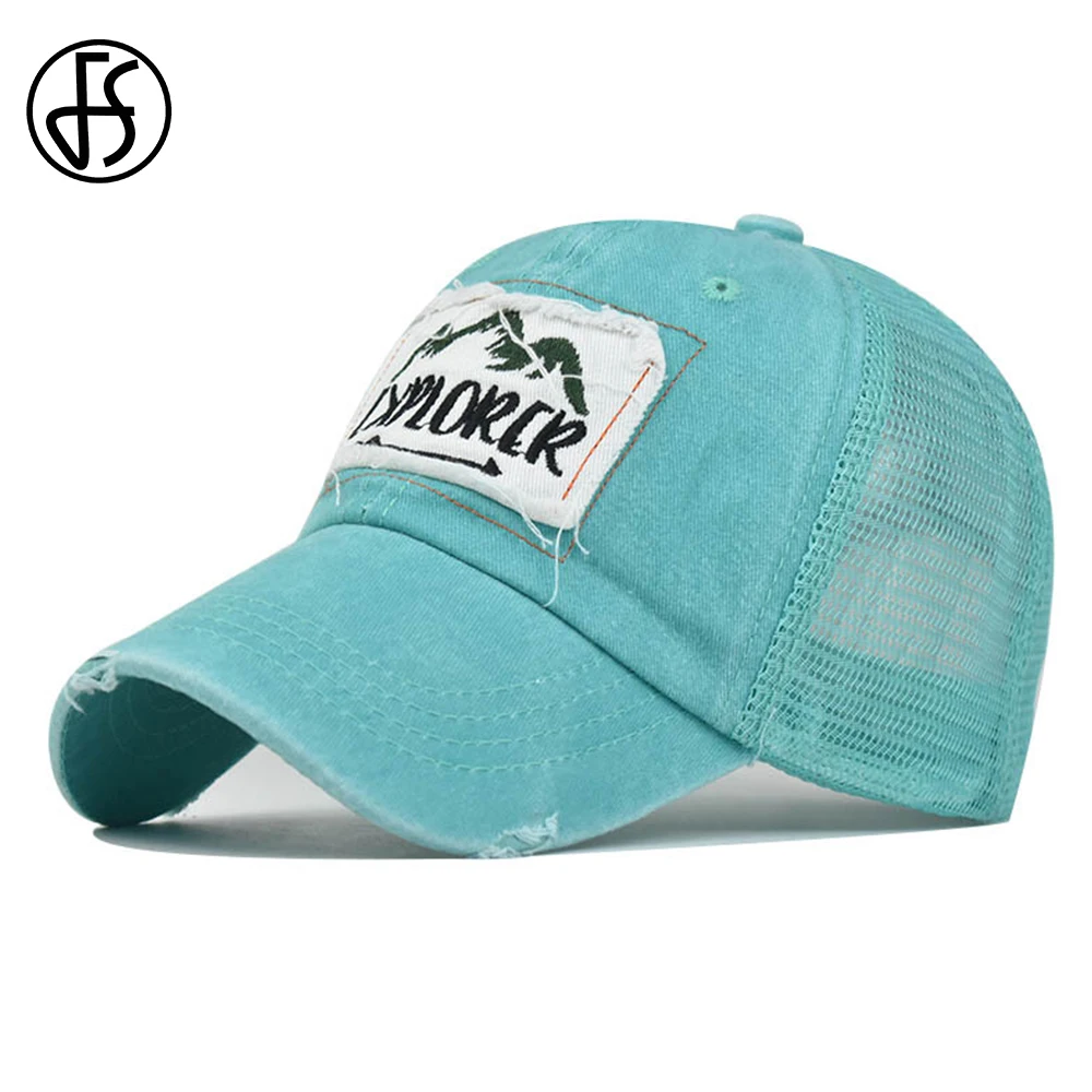 

Бейсболка FS с сетчатым дышащим верхом для мужчин и женщин, голубая камуфляжная кепка в стиле хип-хоп, в уличном стиле, лето, 2021