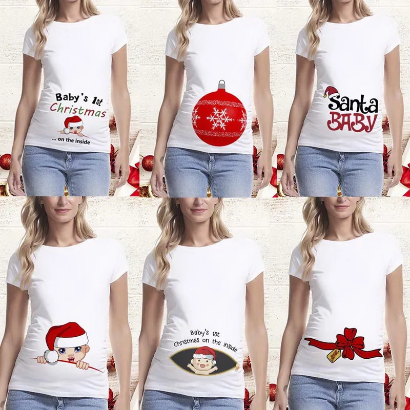 Pregnancy Shirt Maternity Christmas Ladies Top Women Pregnancy T-shirt Cute Santa Baby Print Pregnant Maternity T Shirts Tops 
Pregnancy Shirt Maternity Christmas Ladies Top Women Pregnancy T-shirt Cute Santa Baby Print Pregnant Maternity T Shirts Tops