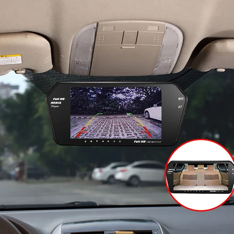 7inch Wireless Car Mirro Monitor 1024X600 Bluetooth MP5 FM Broadcast Rear View Camera Track Reverse System