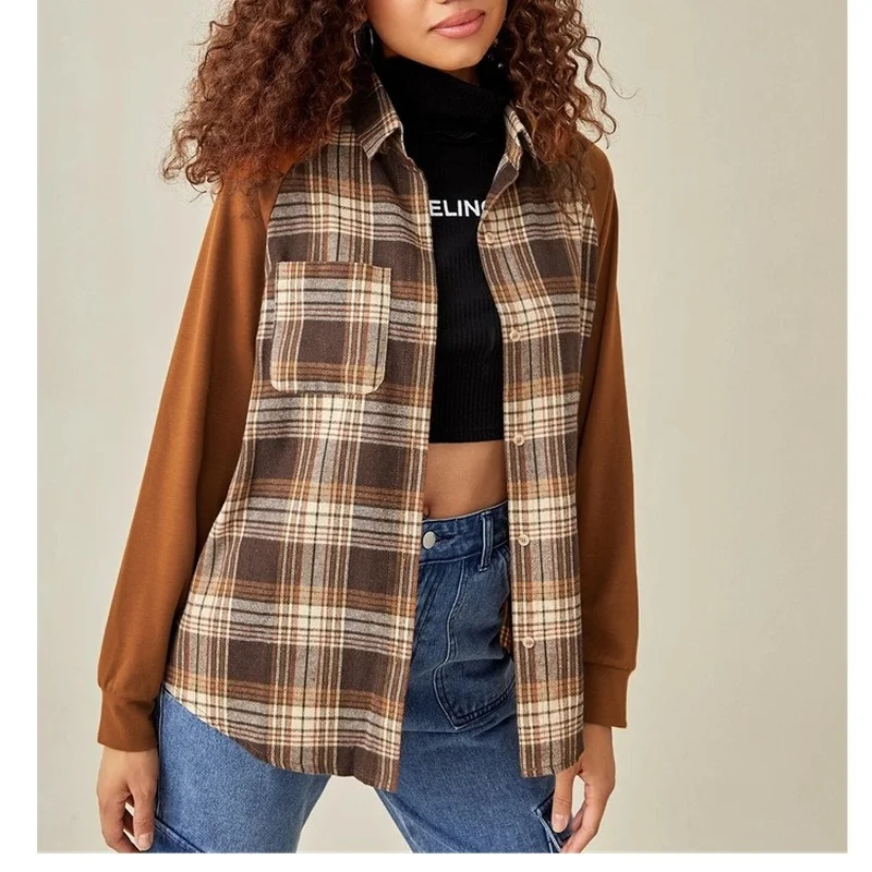 Fall 2020 Women Clothing Single Breasted Lapel Long Sleeve Cardigan Coat Urban Leisure Plaid Shirt Top Coats for Women Clothes
Fall 2020 Women Clothing Single Breasted Lapel Long Sleeve Cardigan Coat Urban Leisure Plaid Shirt Top Coats for Women Clothes