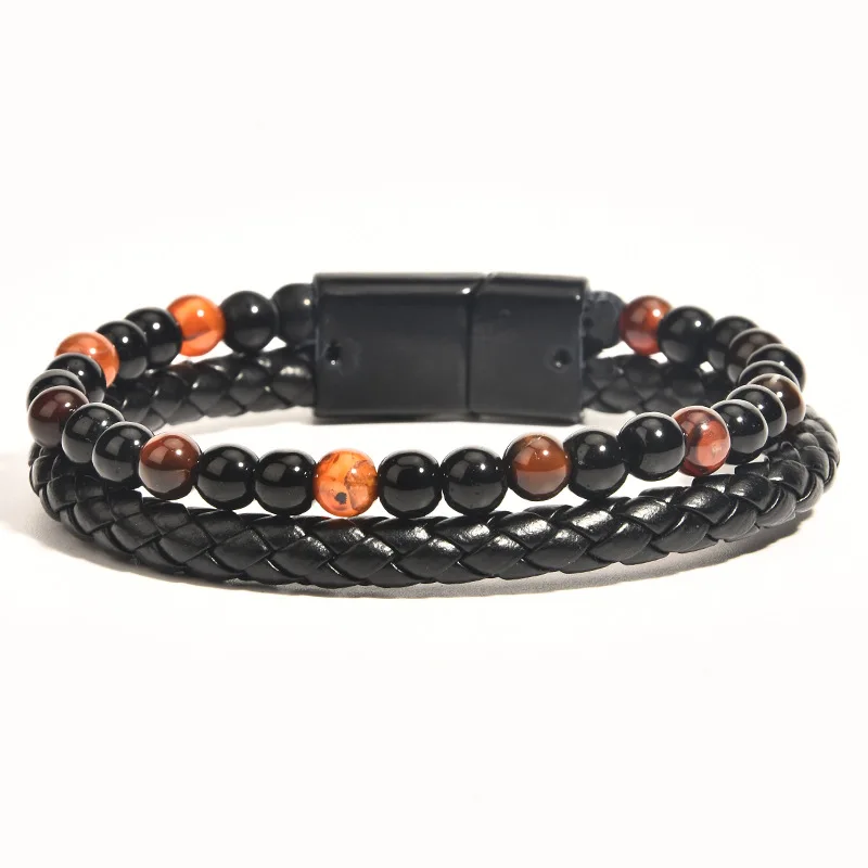 Trendy Men Leather Lava Stone Bangle For Women Multi-layer Tiger's Eye Stone Magnetic buckle Bracelet Fashion Jewelry Gift
Trendy Men Leather Lava Stone Bangle For Women Multi-layer Tiger's Eye Stone Magnetic buckle Bracelet Fashion Jewelry Gift