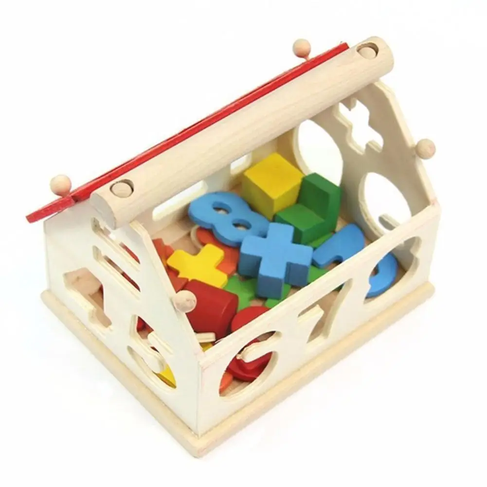 

Набор строительных блоков Монтессори, деревянный детский Развивающий домик, Ранняя цифровая игрушка, 1 комплект