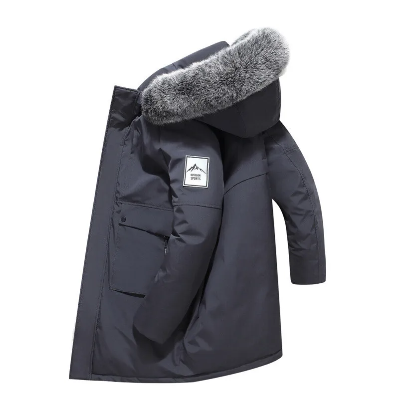 Winter Men's Thick Mid-length Down Jacket Hooded White Duck Down Large Fur Collar Jackets Mens Clothing Coat Men
Winter Men's Thick Mid-length Down Jacket Hooded White Duck Down Large Fur Collar Jackets Mens Clothing Coat Men