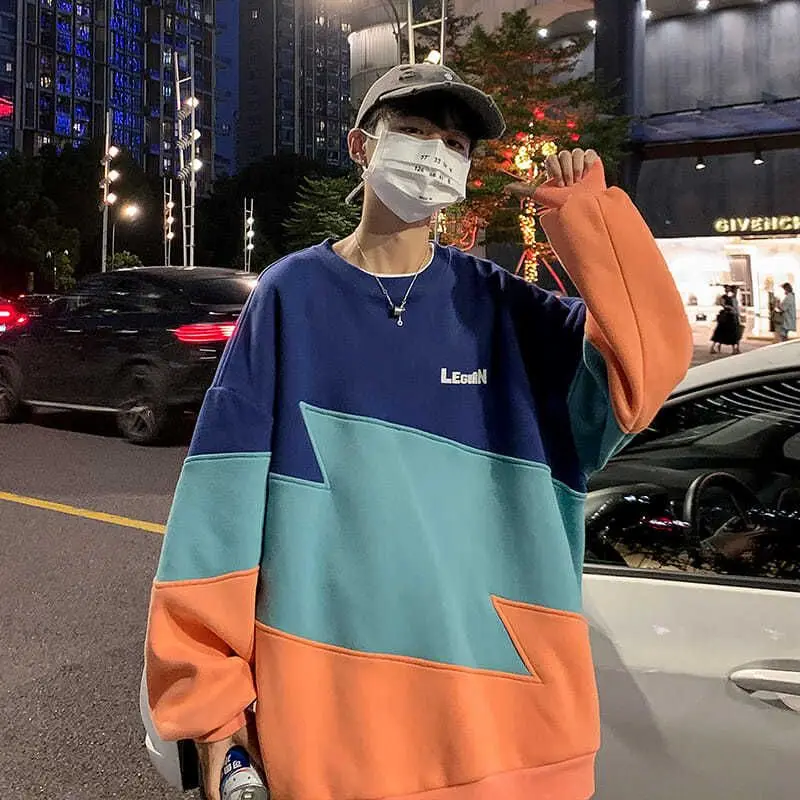 O-neck Sweatshirt Men Autumn Hip-hop Trendy Contrast Stitching Pullovers Male Sweetwear Loose Printed Casual Aesthetic Clothes
O-neck Sweatshirt Men Autumn Hip-hop Trendy Contrast Stitching Pullovers Male Sweetwear Loose Printed Casual Aesthetic Clothes
