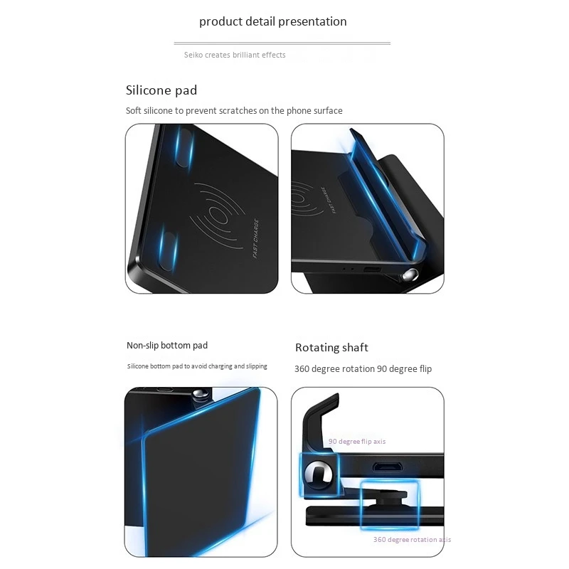 Aluminum Alloy Wireless Charging Mobile Phone Holder 10W Wireless Fast Charging Base Desktop Wireless Charger Black
Aluminum Alloy Wireless Charging Mobile Phone Holder 10W Wireless Fast Charging Base Desktop Wireless Charger Black