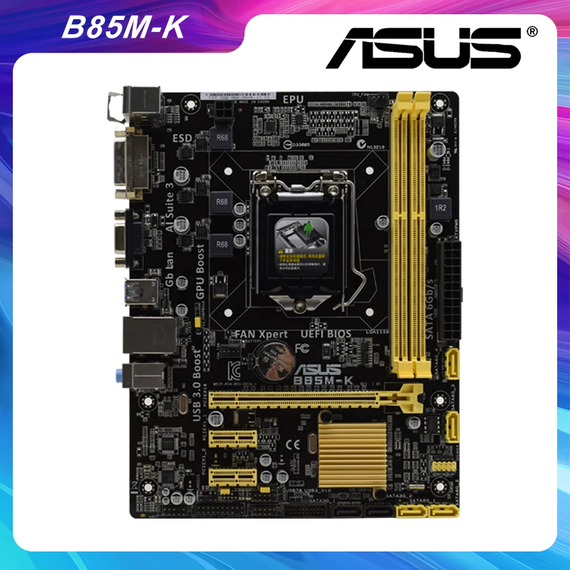 B85M-K For Asus Desktop Motherboard DDR3 Memory Intel B85 LGA 1150 i3 i5 i7 CPU USB 2.0 SATA III USB 3.0 16G pc motherboard used
B85M-K For Asus Desktop Motherboard DDR3 Memory Intel B85 LGA 1150 i3 i5 i7 CPU USB 2.0 SATA III USB 3.0 16G pc motherboard used