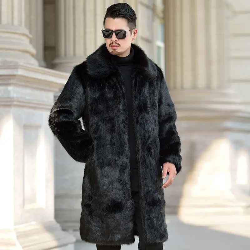 2021 New Autumn Winter Men Coat Faux Mink Fur Outwear Male Long Hooded Jacket Full Sleeve Loose Casual Solid Color Outcoat W40
2021 New Autumn Winter Men Coat Faux Mink Fur Outwear Male Long Hooded Jacket Full Sleeve Loose Casual Solid Color Outcoat W40