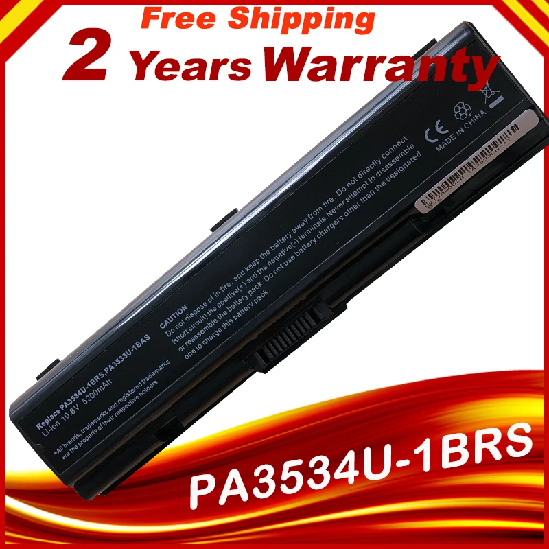 

5200mAh Laptop Battery for Toshiba Satellite PA3534 L455D L500 L500D L505 L505D L550 L550D L555 L555D M200 Pro A200 A210 A300 fr