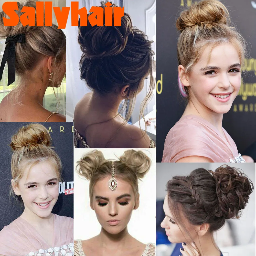 Girls Curly Chignon WithSallyhair Rubber Band Brown Blonde Synthetic Hair Ring Wrap On Messy Bun Ponytails Hair Extensions
Girls Curly Chignon WithSallyhair Rubber Band Brown Blonde Synthetic Hair Ring Wrap On Messy Bun Ponytails Hair Extensions