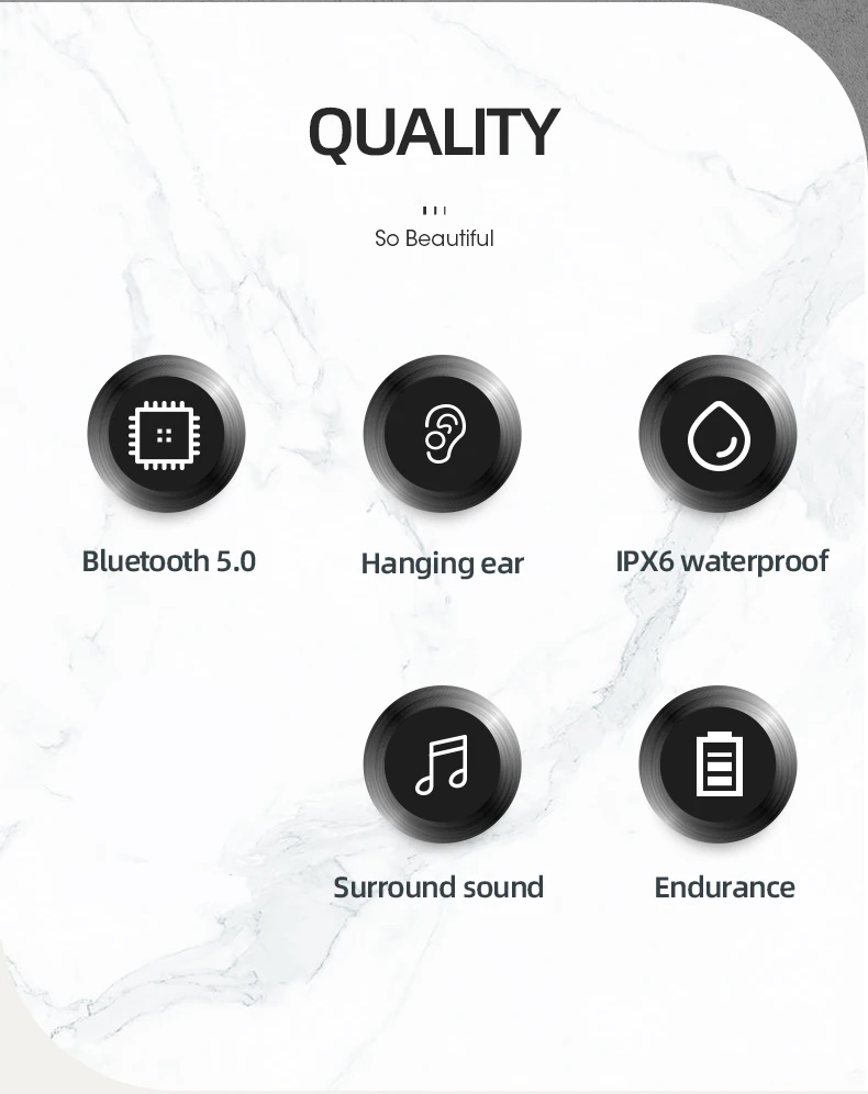 Tws Headphones Bluetooth 5.0 Earphones Wireless Headsets IPX6 Sport Earbud In-ear Touch Control Bass Headphone
Tws Headphones Bluetooth 5.0 Earphones Wireless Headsets IPX6 Sport Earbud In-ear Touch Control Bass Headphone